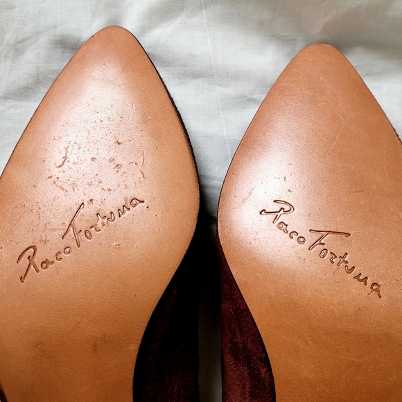 Arnold Churgin Burgundy Suede Heels, All Genuine Leather, Made in Spain - Picture 12 of 12